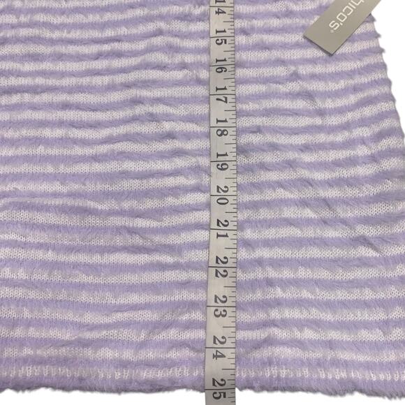 Chico's Sweater Women's Sz 2 (Large) Zenergy Striped Mock-Neck Comfort Pullover - Picture 7 of 7